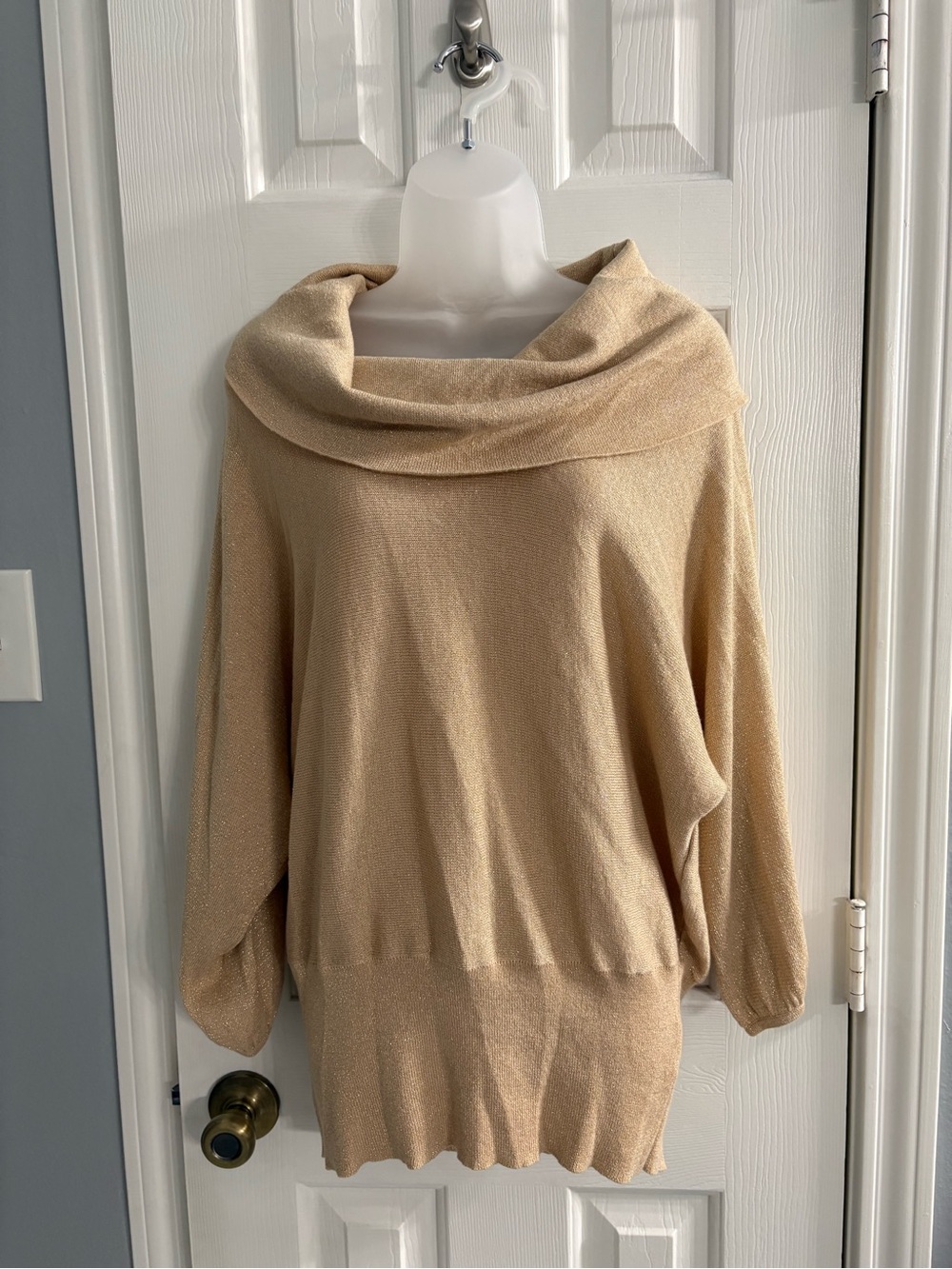 Style & Co. Beige Cowlneck Dolman Sweater